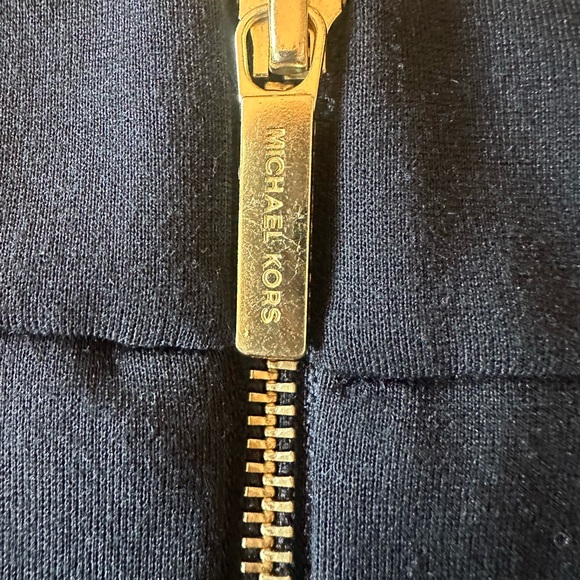 Michael Kors Black Pencil Skirt with Gold Zippers - Picture 5 of 7
